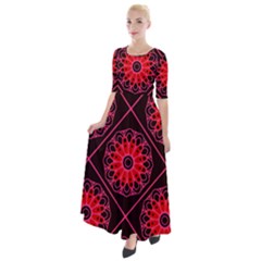 Mandala Colore Abstraite Half Sleeves Maxi Dress by byali