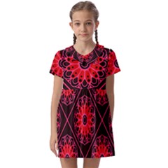 Mandala Colore Abstraite Kids  Asymmetric Collar Dress by byali