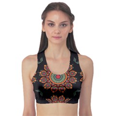 Colored Mandala Dark 2 Sports Bra by byali