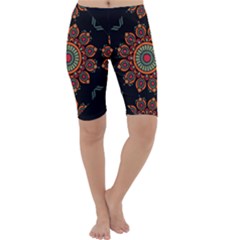 Colored Mandala Dark 2 Cropped Leggings  by byali