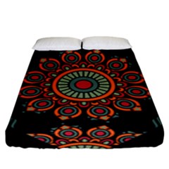 Colored Mandala Dark 2 Fitted Sheet (king Size) by byali