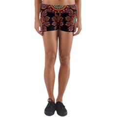 Colored Mandala Dark 2 Yoga Shorts by byali