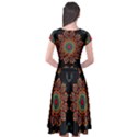 Colored Mandala Dark 2 Cap Sleeve Wrap Front Dress View2