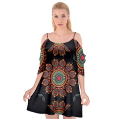 Colored Mandala Dark 2 Cutout Spaghetti Strap Chiffon Dress by byali