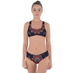 Colored Mandala Dark 2 Criss Cross Bikini Set by byali