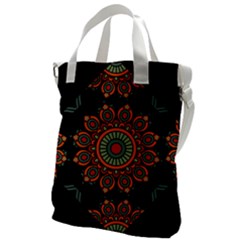 Colored Mandala Dark 2 Canvas Messenger Bag by byali