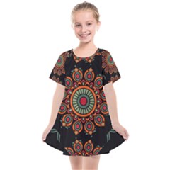 Colored Mandala Dark 2 Kids  Smock Dress by byali