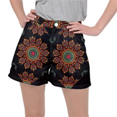 Colored Mandala Dark 2 Ripstop Shorts by byali