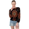 Colored Mandala Dark 2 Banded Bottom Chiffon Top View1