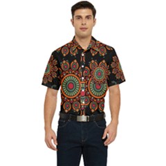 Colored Mandala Dark 2 Men s Short Sleeve Pocket Shirt 