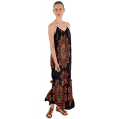 Colored Mandala Dark 2 Cami Maxi Ruffle Chiffon Dress by byali