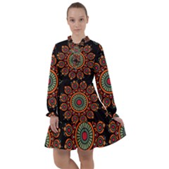 Colored Mandala Dark 2 All Frills Chiffon Dress by byali