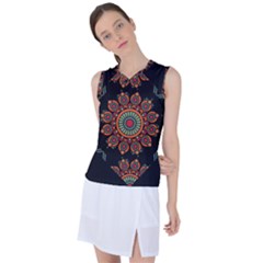 Colored Mandala Dark 2 Women s Sleeveless Sports Top by byali