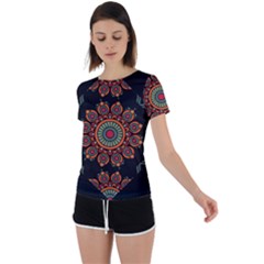 Colored Mandala Dark 2 Back Circle Cutout Sports Tee by byali