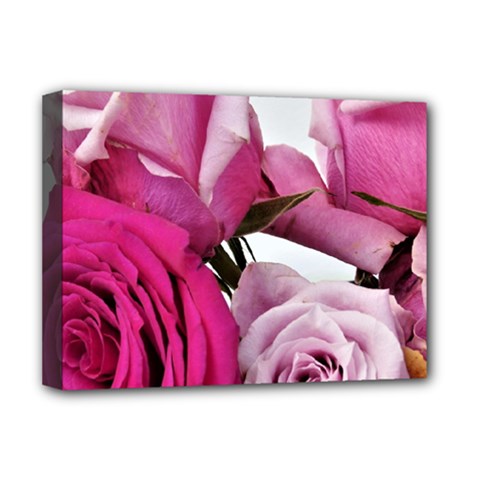 Magenta Roses Deluxe Canvas 16  X 12  (stretched)  by kaleidomarblingart