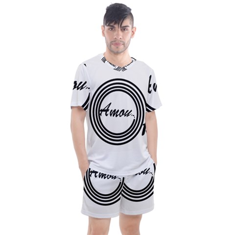 Amour Men s Mesh Tee And Shorts Set by WELCOMEshop