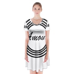 Amour Short Sleeve V-neck Flare Dress by WELCOMEshop