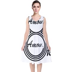 Amour V-neck Midi Sleeveless Dress 