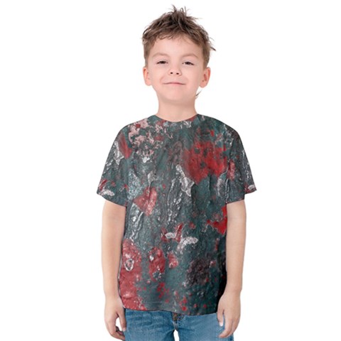 Multicolored Surface Texture Print Kids  Cotton Tee by dflcprintsclothing