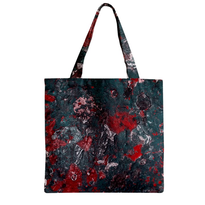 Multicolored Surface Texture Print Zipper Grocery Tote Bag