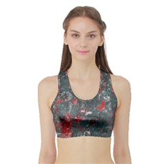 Multicolored Surface Texture Print Sports Bra With Border