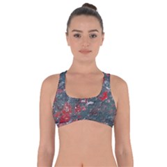 Multicolored Surface Texture Print Got No Strings Sports Bra by dflcprintsclothing