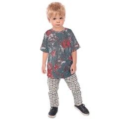 Multicolored Surface Texture Print Kids  Raglan Tee