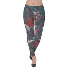 Multicolored Surface Texture Print Velvet Leggings by dflcprintsclothing