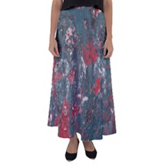 Multicolored Surface Texture Print Flared Maxi Skirt by dflcprintsclothing