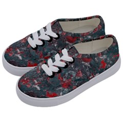 Multicolored Surface Texture Print Kids  Classic Low Top Sneakers