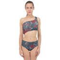 Multicolored Surface Texture Print Spliced Up Two Piece Swimsuit View1