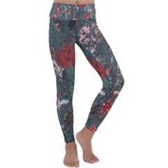 Multicolored Surface Texture Print Kids  Lightweight Velour Classic Yoga Leggings by dflcprintsclothing