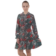 Multicolored Surface Texture Print All Frills Chiffon Dress by dflcprintsclothing