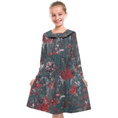 Multicolored Surface Texture Print Kids  Midi Sailor Dress by dflcprintsclothing