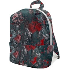 Multicolored Surface Texture Print Zip Up Backpack by dflcprintsclothing