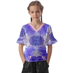 Underwater Vibes Kids  V-neck Horn Sleeve Blouse