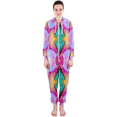 Colorful Abstract Painting E Hooded Jumpsuit (ladies) 