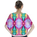 Colorful Abstract Painting E Batwing Chiffon Blouse View2