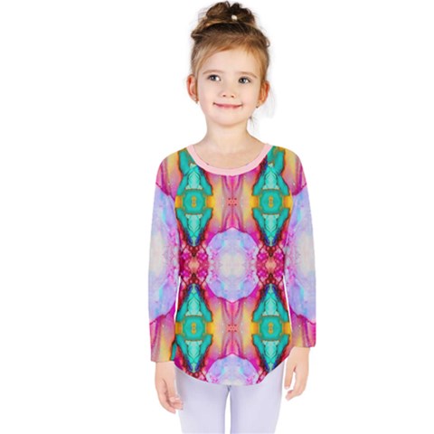 Colorful Abstract Painting E Kids  Long Sleeve Tee by gloriasanchez