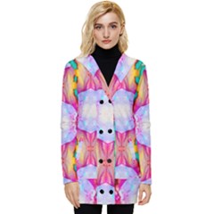 Colorful Abstract Painting E Button Up Hooded Coat  by gloriasanchez