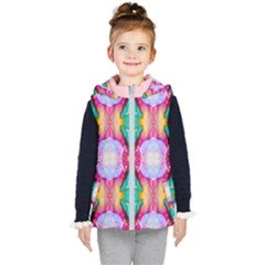 Colorful Abstract Painting E Kids  Hooded Puffer Vest