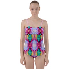 Colorful Abstract Painting E Twist Front Tankini Set by gloriasanchez