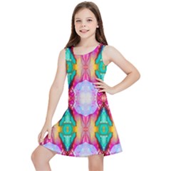 Colorful Abstract Painting E Kids  Lightweight Sleeveless Dress