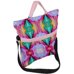 Colorful Abstract Painting E Fold Over Handle Tote Bag by gloriasanchez