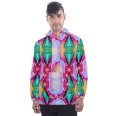 Colorful Abstract Painting E Men s Front Pocket Pullover Windbreaker