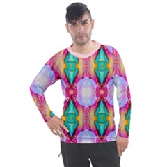 Colorful Abstract Painting E Men s Pique Long Sleeve Tee