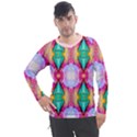 Colorful Abstract Painting E Men s Pique Long Sleeve Tee View1