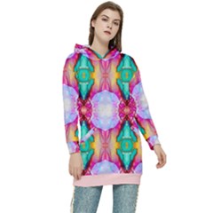 Colorful Abstract Painting E Women s Long Oversized Pullover Hoodie