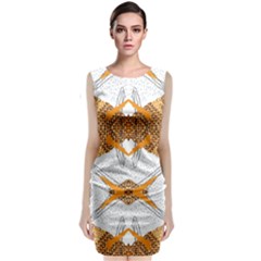 Abstract African Pattern Sleeveless Velvet Midi Dress