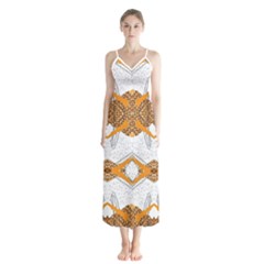 Abstract African Pattern Button Up Chiffon Maxi Dress by gloriasanchez